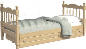 Кровать одинарная Аленка из массива сосны 800*1890 Сосна в Нововаршавке - novovarshavka.katalogmebeli.com | фото